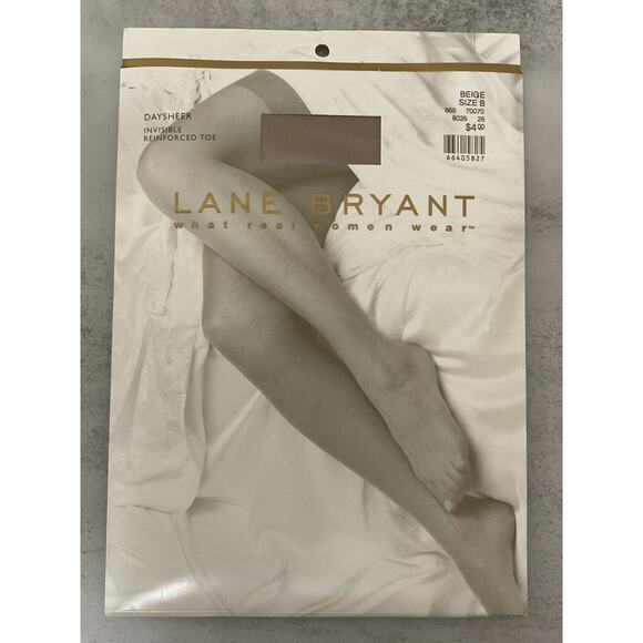 VTG Lane Bryant Daysheer Pantyhose Beige Size B Invisible Reinforced Toe -New - Picture 1 of 2